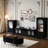 Elegant Tempered Glass Cabinet – Modern Black Storage Solution for Your Home fvp-4589