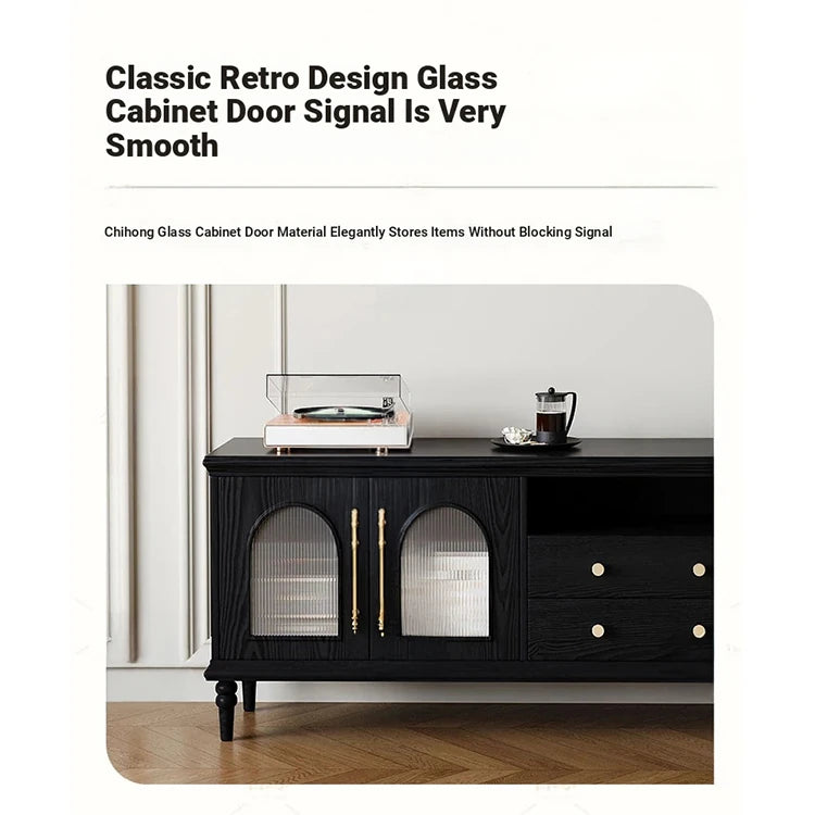 Elegant Tempered Glass Cabinet – Modern Black Storage Solution for Your Home fvp-4589
