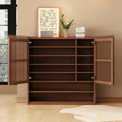 Elegant Solid Wood Shoe Cabinet with Vertical Door - Stylish Storage with Ventilation for Freshness fvp-4593