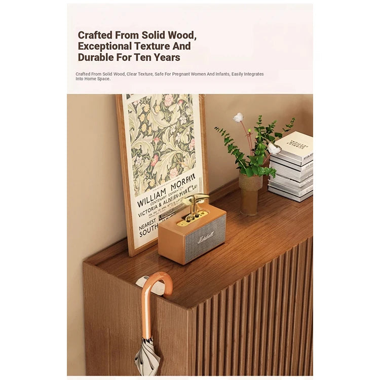 Elegant Solid Wood Shoe Cabinet with Vertical Door - Stylish Storage with Ventilation for Freshness fvp-4593