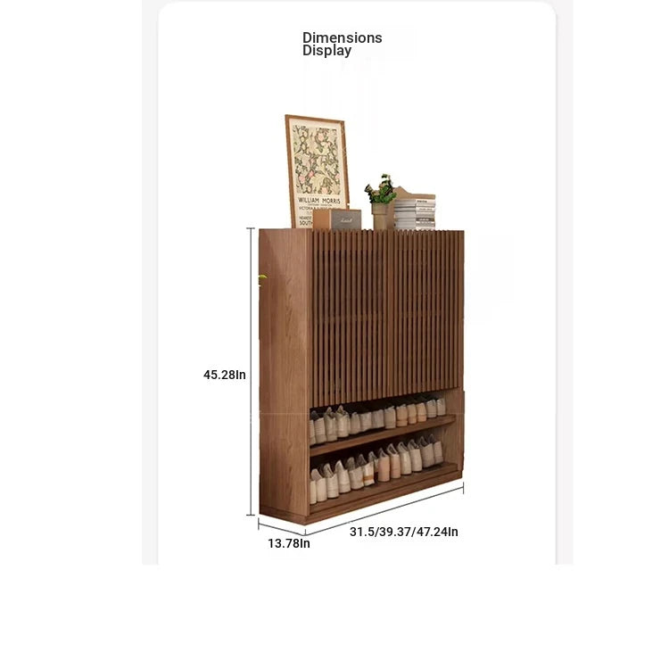 Elegant Solid Wood Shoe Cabinet with Vertical Door - Stylish Storage with Ventilation for Freshness fvp-4593