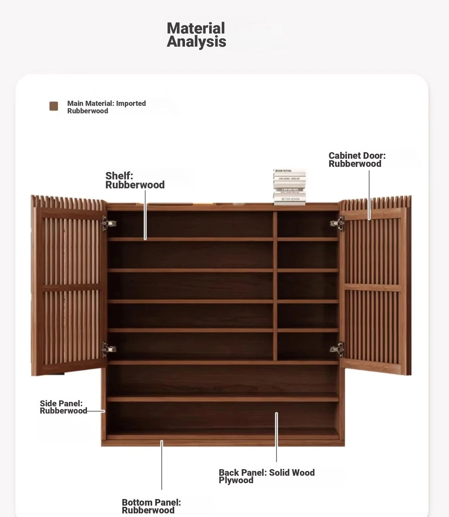 Elegant Solid Wood Shoe Cabinet with Vertical Door - Stylish Storage with Ventilation for Freshness fvp-4593