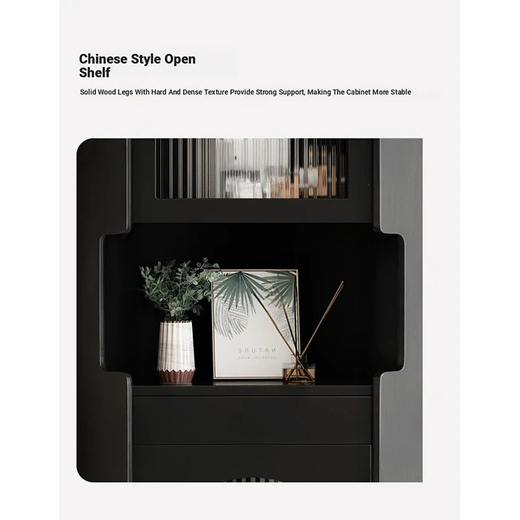 Stylish Oak Glass Cabinet - Elegant Storage Solution for Modern Homes, Durable Solid Wood Frame fvp-4594