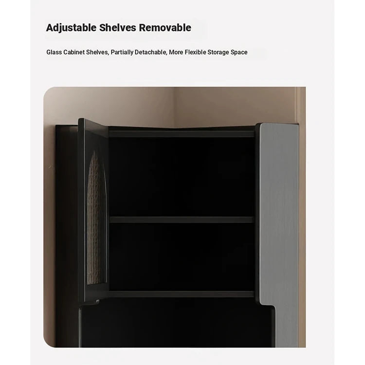 Stylish Oak Glass Cabinet - Elegant Storage Solution for Modern Homes, Durable Solid Wood Frame fvp-4594