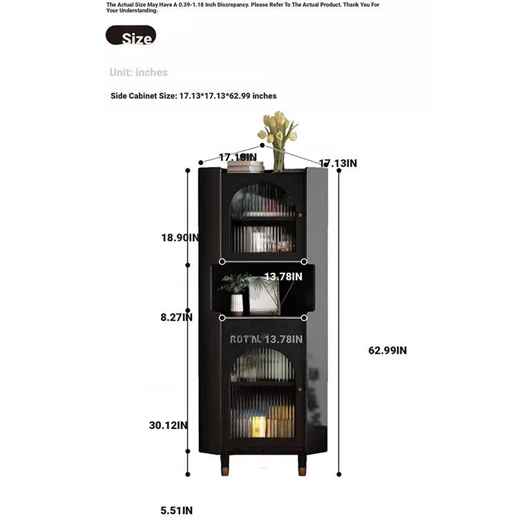Stylish Oak Glass Cabinet - Elegant Storage Solution for Modern Homes, Durable Solid Wood Frame fvp-4594