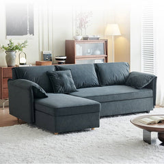 Modern Gray Faux Leather Sofa with Pine Wood Frame fwlp-933