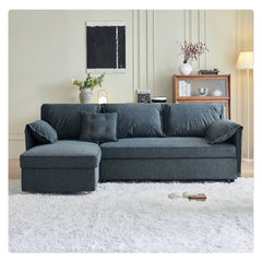 Modern Gray Faux Leather Sofa with Pine Wood Frame fwlp-933