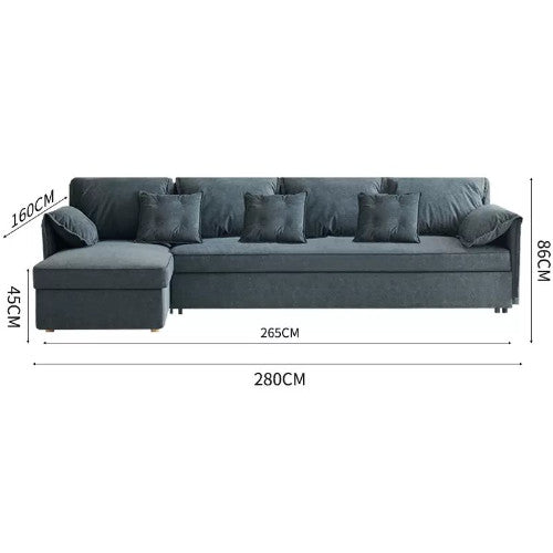 Modern Gray Faux Leather Sofa with Pine Wood Frame fwlp-933