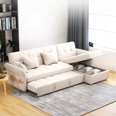 Elegant White Pine Wood Sofa with Premium Cotton-Linen Upholstery fwlp-934