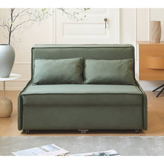 Elegant Green Faux Leather Sofa with Solid Wood Frame fwlp-936