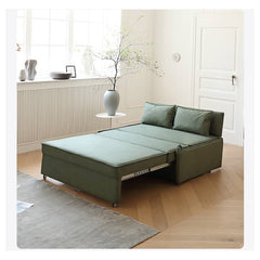 Elegant Green Faux Leather Sofa with Solid Wood Frame fwlp-936