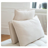Luxurious White Solid Wood Sofa with Plush Goose Down Cushions fwlp-937