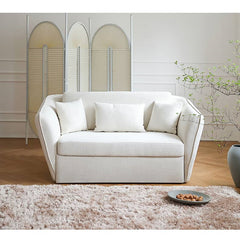 Modern Pull-Out Sofa Bed in Beige Loveseat Sofa Convertible Sleeper Sofa fwlp-941