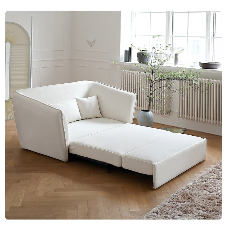 Modern Pull-Out Sofa Bed in Beige Loveseat Sofa Convertible Sleeper Sofa fwlp-941