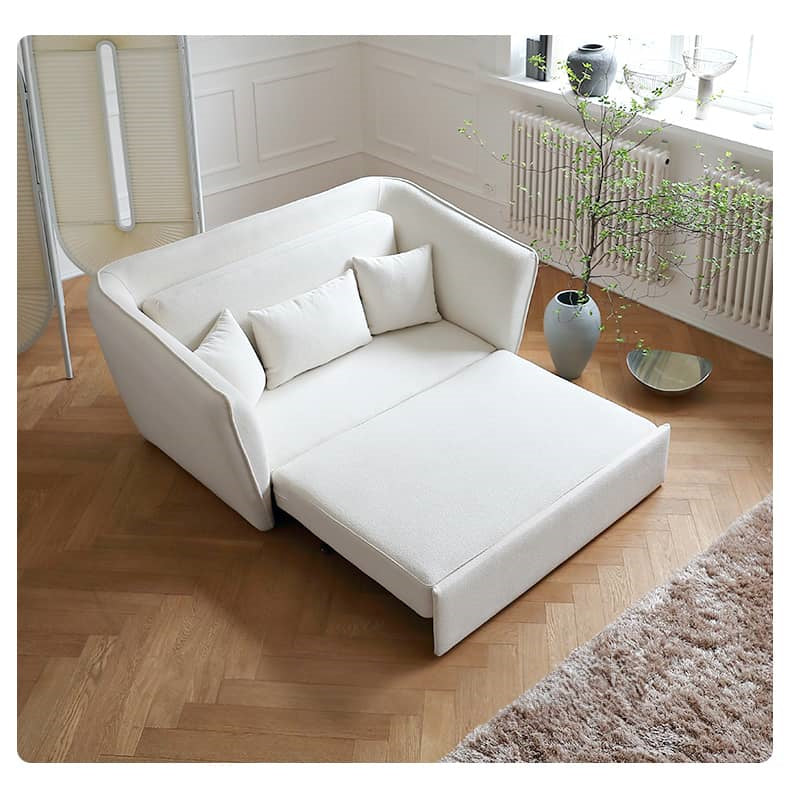 Modern Pull-Out Sofa Bed in Beige Loveseat Sofa Convertible Sleeper Sofa fwlp-941