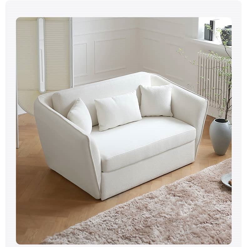 Modern Pull-Out Sofa Bed in Beige Loveseat Sofa Convertible Sleeper Sofa fwlp-941