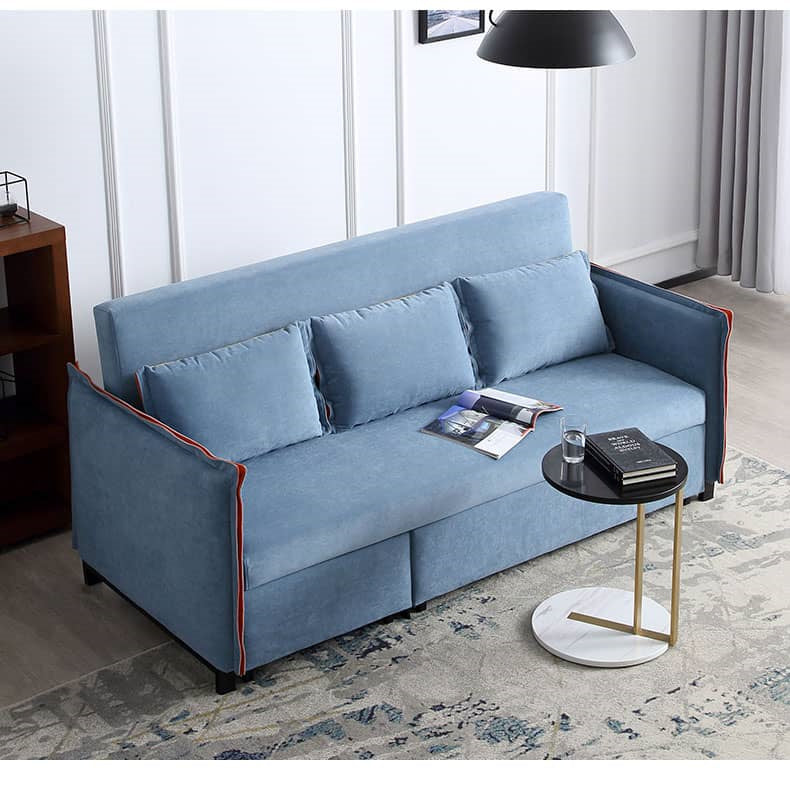 Chic Pull-Out Sofa with Extendable Chaise - Solid Wood Frame & Leathaire Upholstery fwlp-944