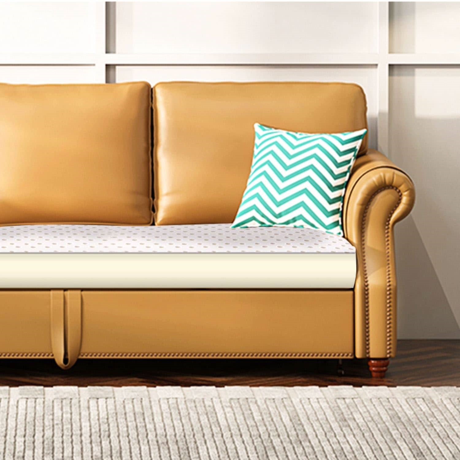 Stylish Yellow Faux Leather Sofa with Solid Wood Frame - Modern & Durable fwlp-945