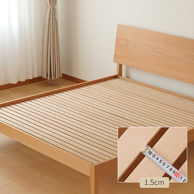 Modern Cal King Beech Wood Bed Frame in Natural Wood Color – Durable & Stylish Design for Bedroom fxgmz-581