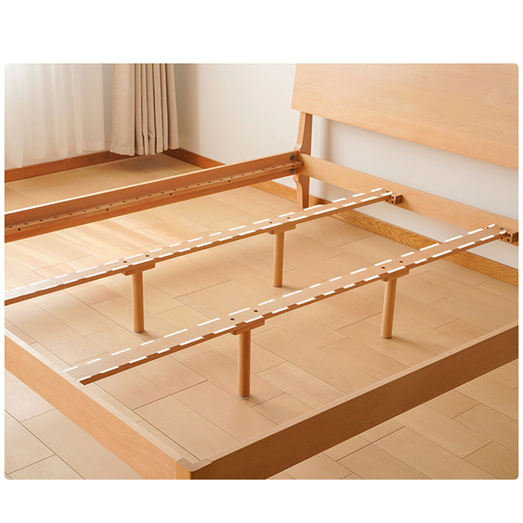 Modern Cal King Beech Wood Bed Frame in Natural Wood Color – Durable & Stylish Design for Bedroom fxgmz-581