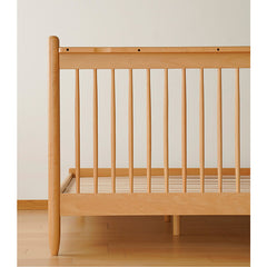 Modern Beech Wood Bed Frame With Sturdy Metal Support - Minimalistic Cal King Size for Bedroom fxgmz-583