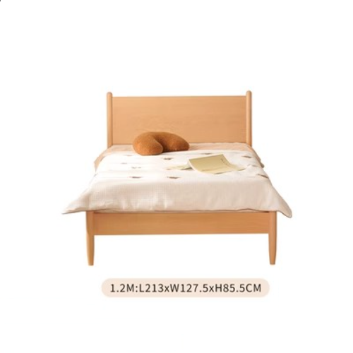 Stylish Beech Wood Bed Frame with Metal Accents for Modern Bedrooms fxgmz-584