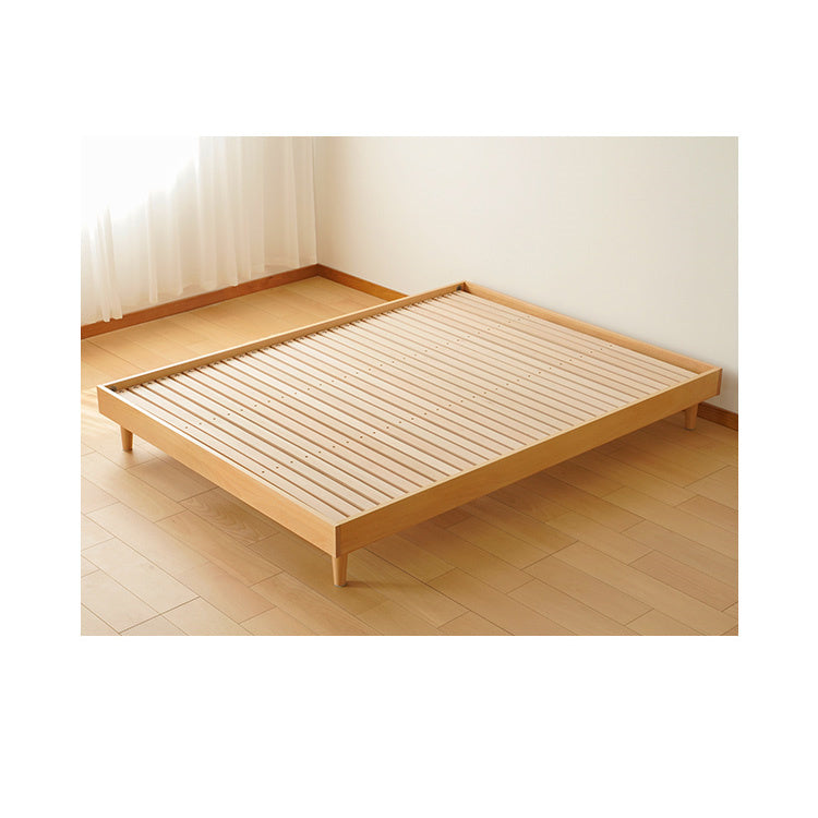 Stunning Beech Wood Metal Platform Bed - Natural Warm Tones for Stylish Bedrooms fxgmz-585