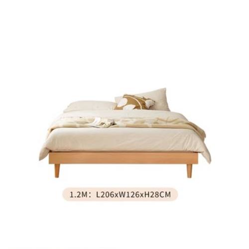 Stunning Beech Wood Metal Platform Bed - Natural Warm Tones for Stylish Bedrooms fxgmz-585