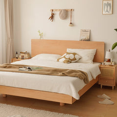 Modern Cal King Beech Wood Bed Frame - Stylish & Durable Queen Size Design for Your Bedroom fxgmz-586