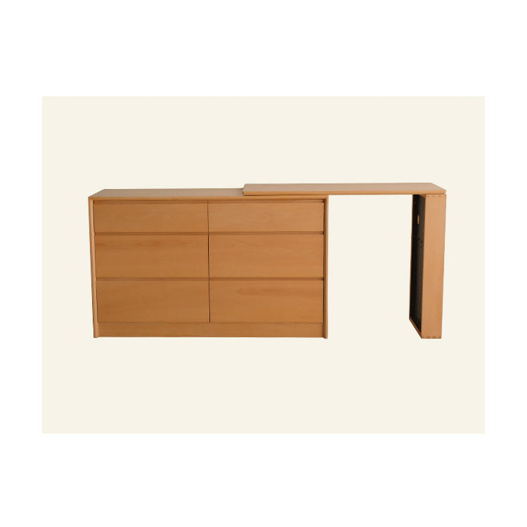 Elegant Beech Wood Makeup Vanity with Multi-Layer Board Design fxgmz-591