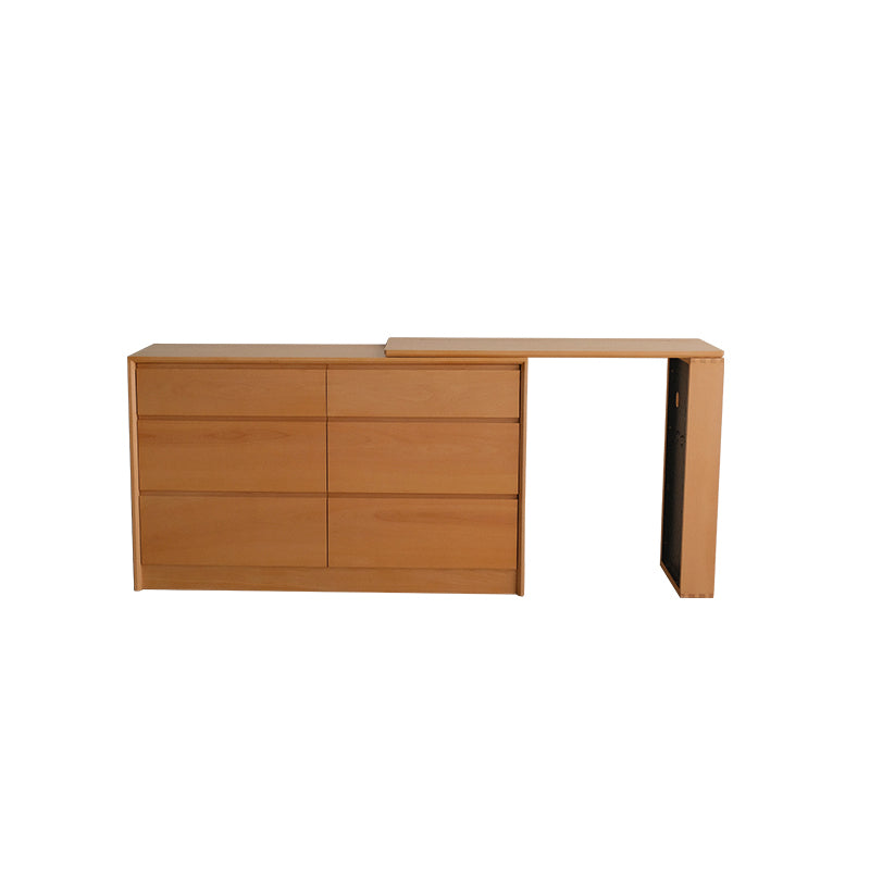 Elegant Beech Wood Makeup Vanity with Multi-Layer Board Design fxgmz-591