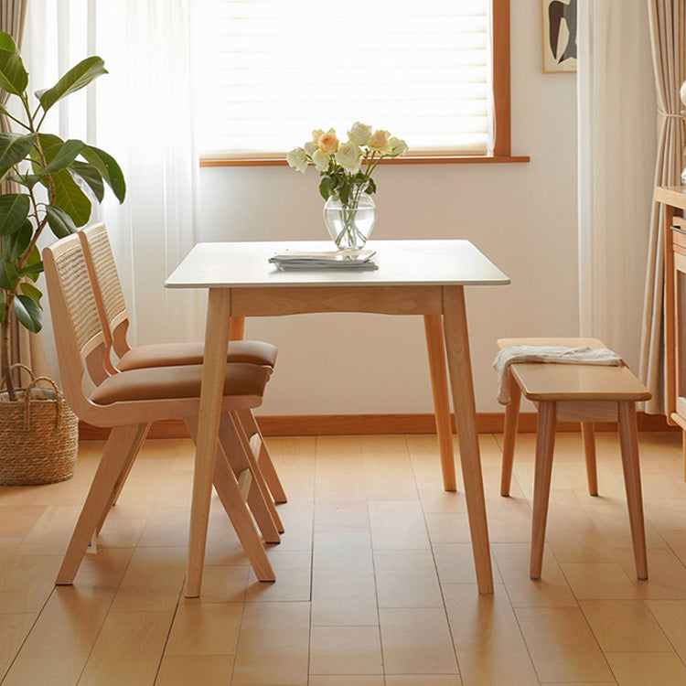 Rectangular Dining Table with Sintered Stone Top & Beech Wood Frame for 6-8 Seater fxgmz-598