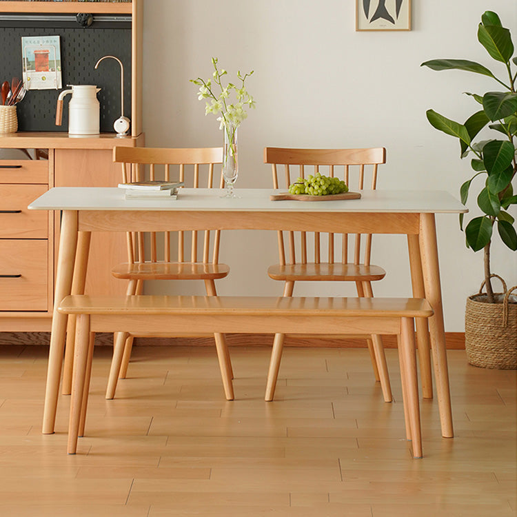 Rectangular Dining Table with Sintered Stone Top & Beech Wood Frame for 6-8 Seater fxgmz-598