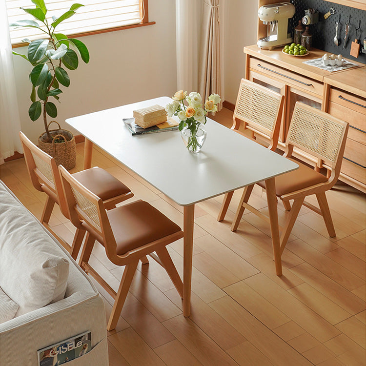 Rectangular Dining Table with Sintered Stone Top & Beech Wood Frame for 6-8 Seater fxgmz-598