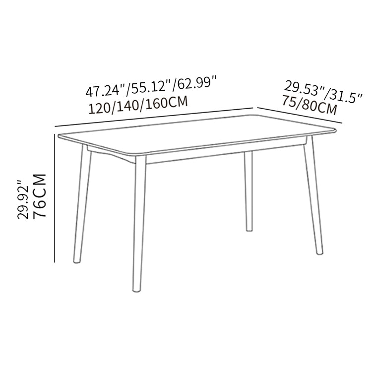 Rectangular Dining Table with Sintered Stone Top & Beech Wood Frame for 6-8 Seater fxgmz-598