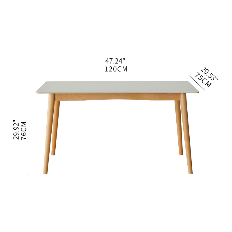 Rectangular Dining Table with Sintered Stone Top & Beech Wood Frame for 6-8 Seater fxgmz-598