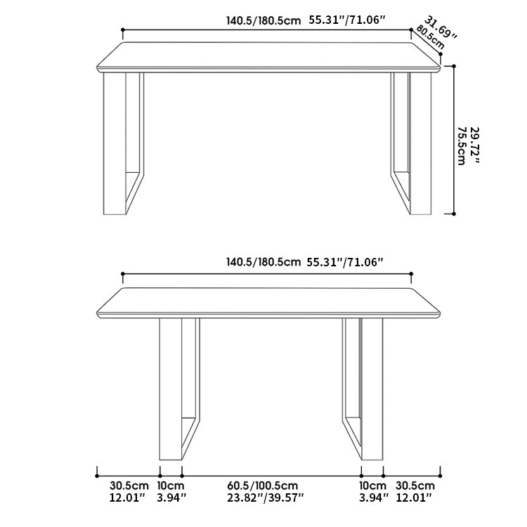 Stylish Multi-Layer Wood Desk with Elegant Natural Sintered Stone Top fxgmz-599