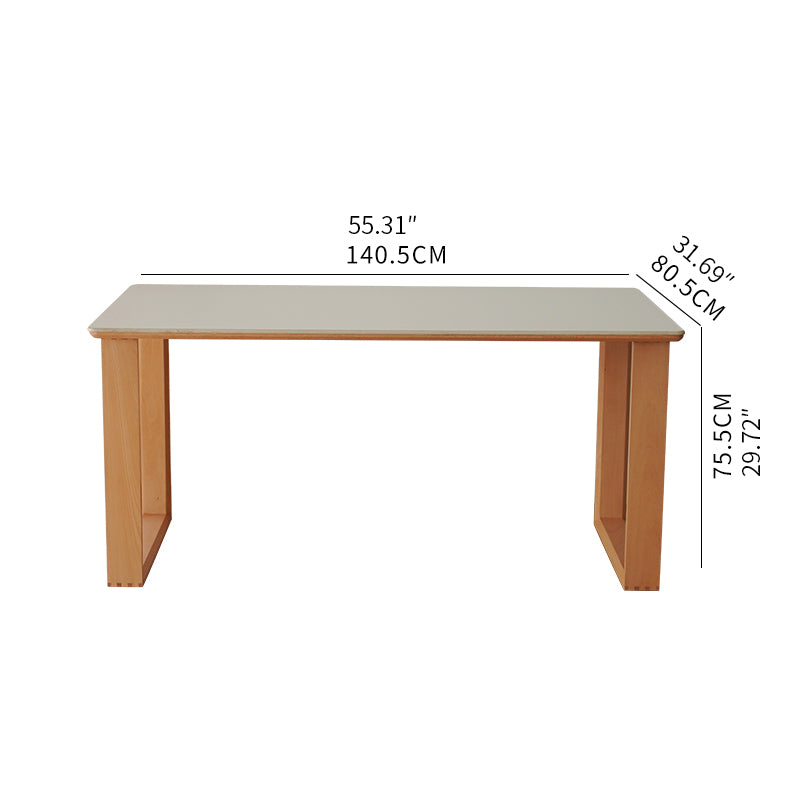 Stylish Multi-Layer Wood Desk with Elegant Natural Sintered Stone Top fxgmz-599