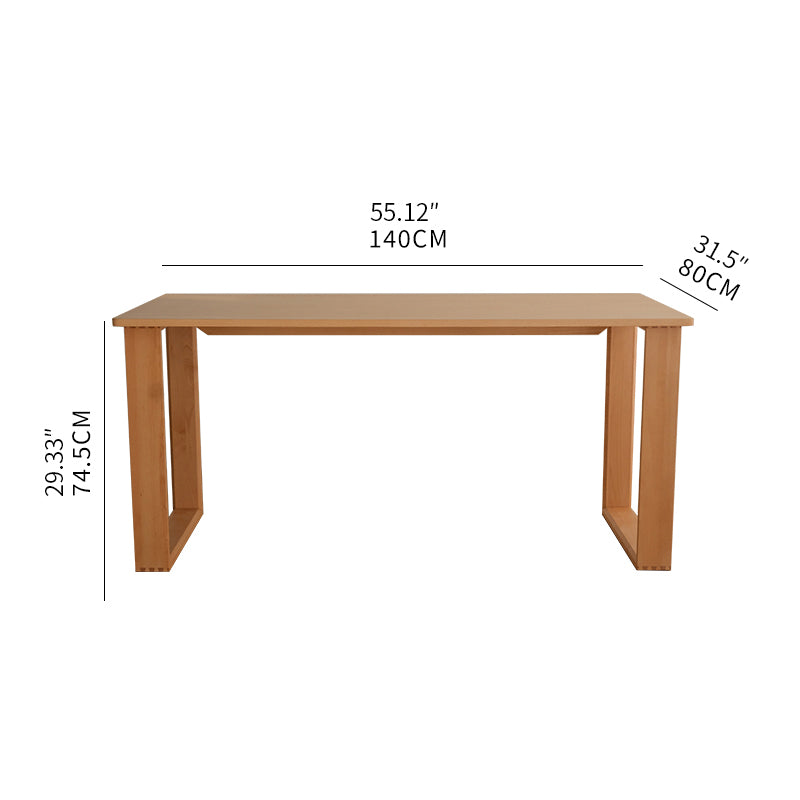 Modern Rectangular Beech Wood Dining Table Double Pedestals for 6 People fxgmz-600