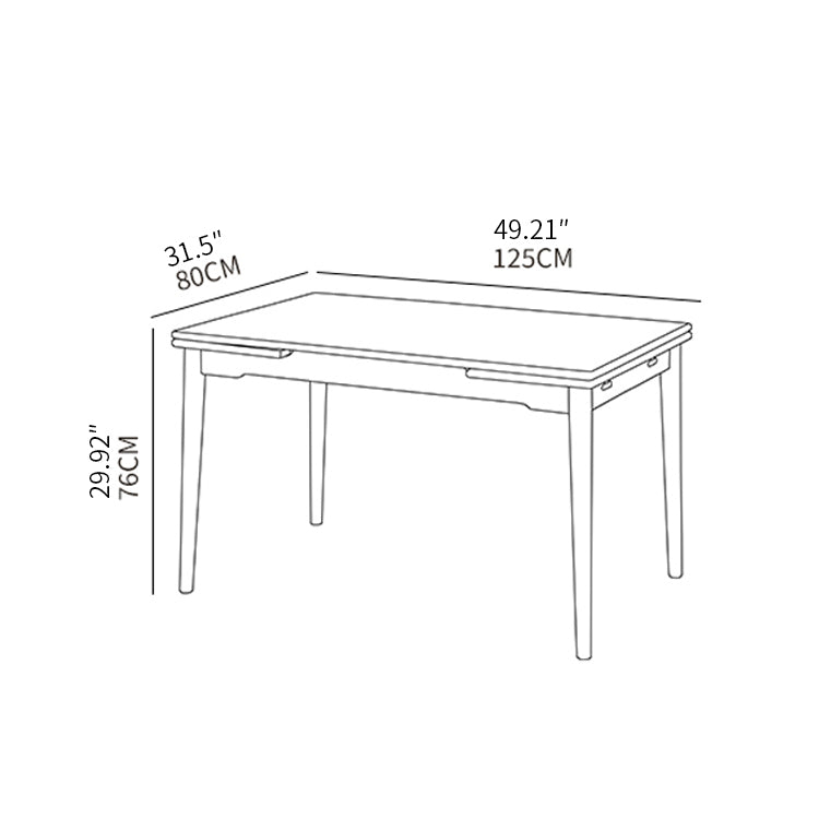 Rectangular Foldable Beech Wood Dining Table - Perfect for Small Space fxgmz-601