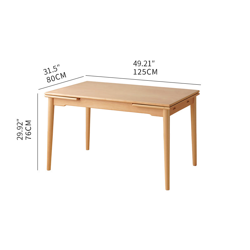 Rectangular Foldable Beech Wood Dining Table - Perfect for Small Space fxgmz-601