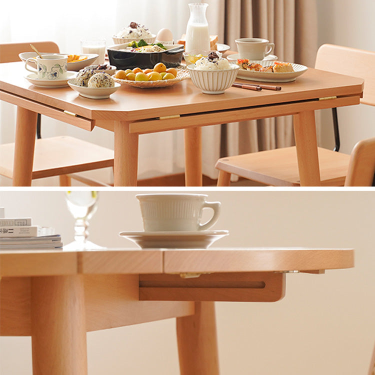 Modern Beech Wood Round Dining Table with Folding Top for 6 fxgmz-602