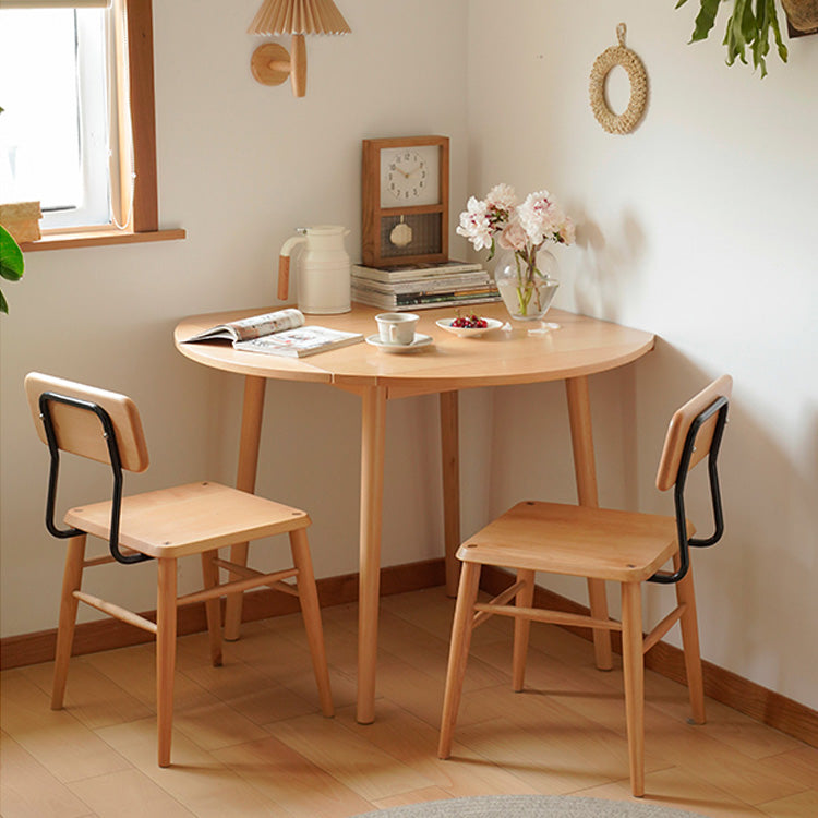 Modern Beech Wood Round Dining Table with Folding Top for 6 fxgmz-602