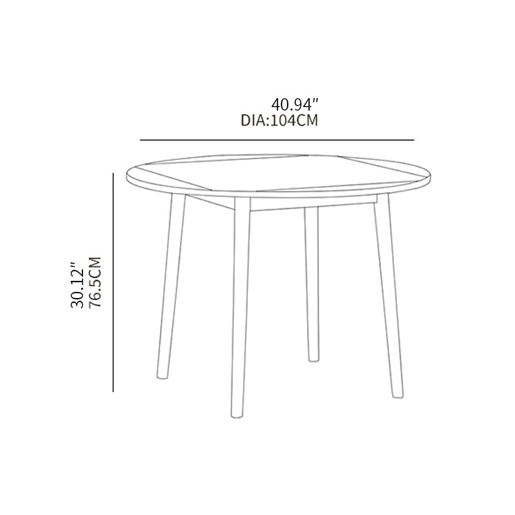 Modern Beech Wood Round Dining Table with Folding Top for 6 fxgmz-602