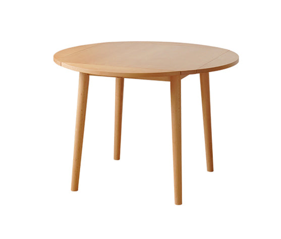 Modern Beech Wood Round Dining Table with Folding Top for 6 fxgmz-602