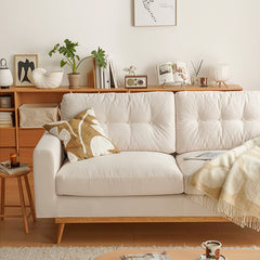 Luxurious Off White Corduroy Sofa with Oak Wood Frame and Goose Down Fill fxgmz-605