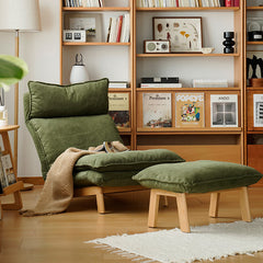 Stylish Green Corduroy Chair with Beech Wood Frame and Silicon Padding fxgmz-607