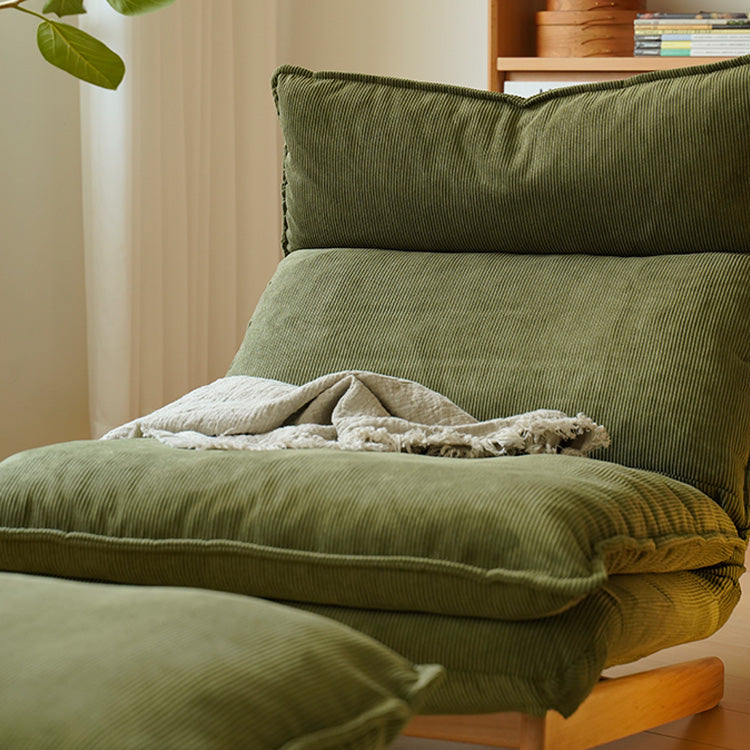 Stylish Green Corduroy Chair with Beech Wood Frame and Silicon Padding fxgmz-607