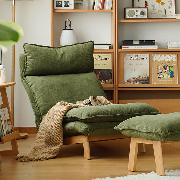 Stylish Green Corduroy Chair with Beech Wood Frame and Silicon Padding fxgmz-607