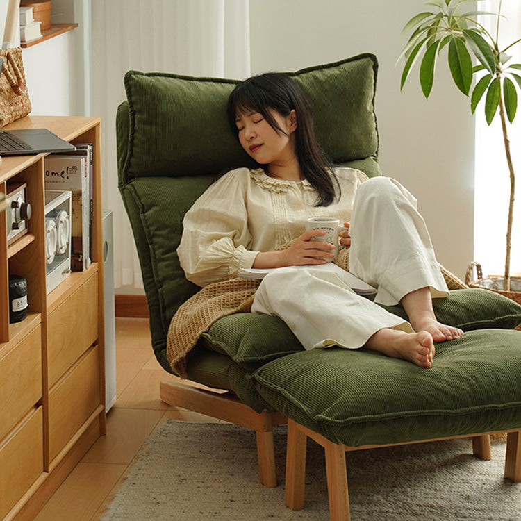 Stylish Green Corduroy Chair with Beech Wood Frame and Silicon Padding fxgmz-607